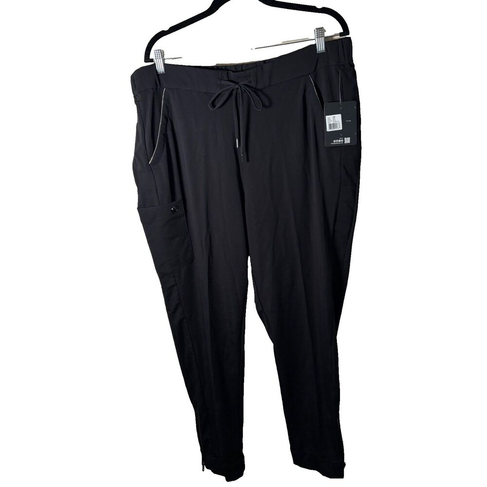 Onyx Healing Hands Pants Women's 2X Black Drawstring Pocket Joggers